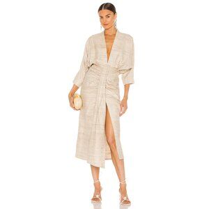Piece of White | Audrey Raw Silk Dress in Biscotti Beige NWOT